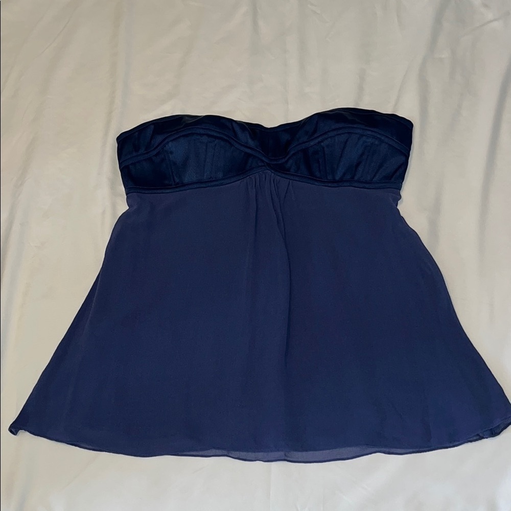 Elegant Navy Strapless Dress